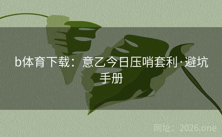 b体育下载：意乙今日压哨套利·避坑手册